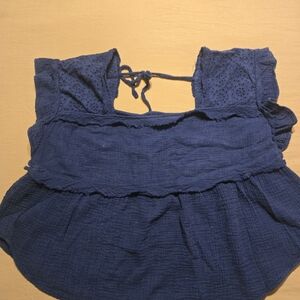 Maurices Blue Eyelet Top